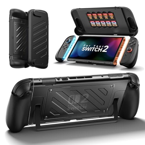 JSAUX PC0114 Husă de protecție pentru Nintendo Switch 2 – Split Grip, TPU + PC, capac frontal, suport 10 carduri