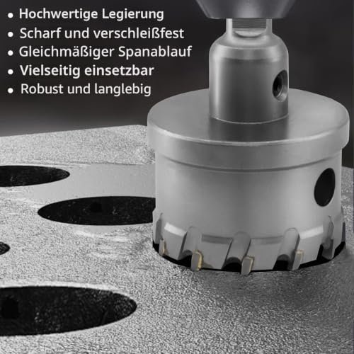 Aohhy Carotă TCT 12 mm pentru Metal – Freză Circulară din Carbură de Tungsten, pentru Inox, Aluminiu, Fier și Plastic - imagine 3