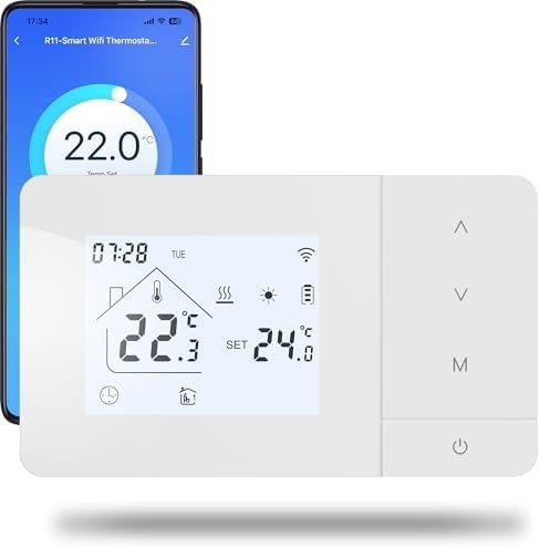 Termostat Inteligent BEOK Wi-Fi pentru Centrală pe Gaz – Tuya, Smart Life, Alexa și Google Home