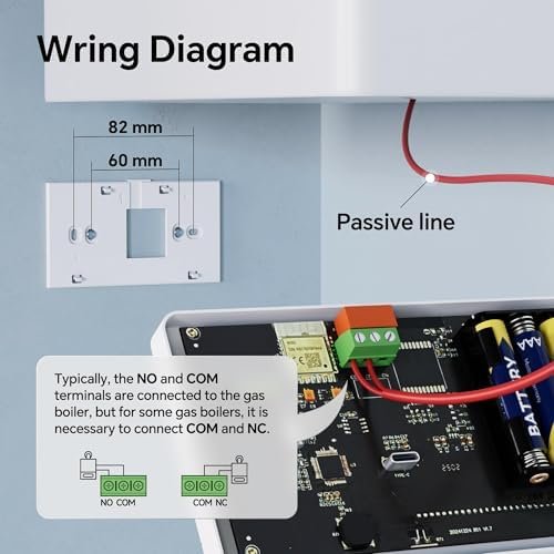Termostat WiFi BEOK W506, negru, pentru centrală pe gaz, Tuya Smart, Alexa și Google Home, 3A - imagine 4