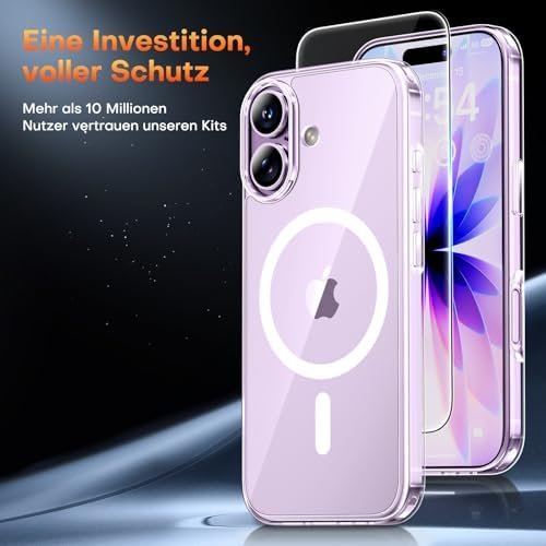 Husă TAURI pentru iPhone 17 6,3", transparentă, MagSafe, cu folie de sticlă inclusă - imagine 4