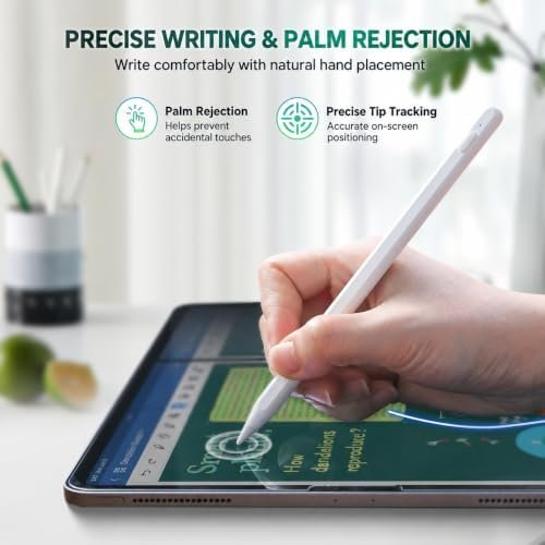BONZATA Stylus Pen pentru iPad – Încărcare Magnetică Wireless, Palm Rejection și Tilt - imagine 4