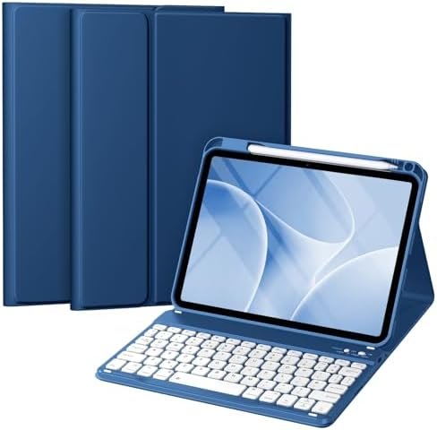 Vobafe Husă cu Tastatură Bluetooth pentru iPad 10 Gen / iPad 11 A16 – Navy