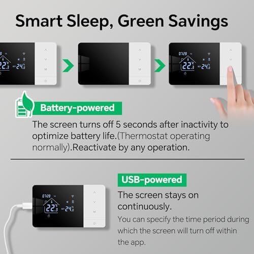 Termostat WiFi BEOK W506, negru, pentru centrală pe gaz, Tuya Smart, Alexa și Google Home, 3A - imagine 5
