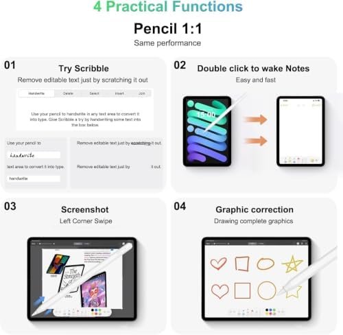 BONZATA Stylus Pen pentru iPad – Încărcare Magnetică Wireless, Palm Rejection și Tilt - imagine 6