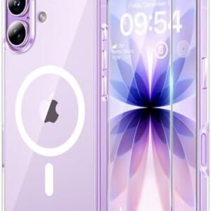 Husă TAURI pentru iPhone 17 6,3", transparentă, MagSafe, cu folie de sticlă inclusă