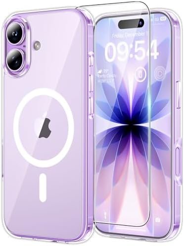 Husă TAURI pentru iPhone 17 6,3", transparentă, MagSafe, cu folie de sticlă inclusă