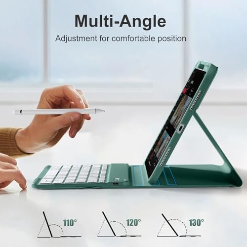 Husă cu Tastatură Bluetooth pentru iPad 10 Gen / iPad 11 A16 – Verde PineGreen - imagine 7