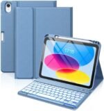Husă cu Tastatură Bluetooth pentru iPad 10 Gen / iPad 11 A16 – Albastru
