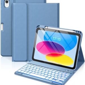 Husă cu Tastatură Bluetooth pentru iPad 10 Gen / iPad 11 A16 – Albastru
