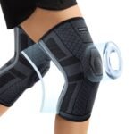 Genunchiere CAMBIVO pentru sport și fitness – cu stabilizatoare laterale și suport pentru rotulă, XL, set 2 bucăți