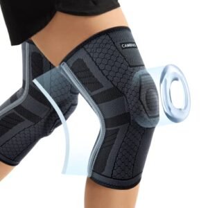 Genunchiere CAMBIVO pentru sport și fitness – cu stabilizatoare laterale și suport pentru rotulă, XL, set 2 bucăți