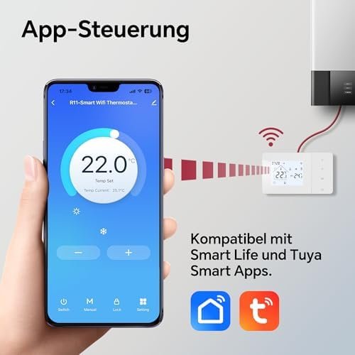 Termostat Inteligent BEOK Wi-Fi pentru Centrală pe Gaz – Tuya, Smart Life, Alexa și Google Home - imagine 5