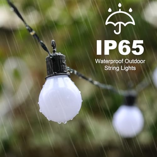 Ghirlandă solară LED Litark 10 m, 100 LED-uri, 20 becuri G40, multicolor, telecomandă, USB, IP65 - imagine 3