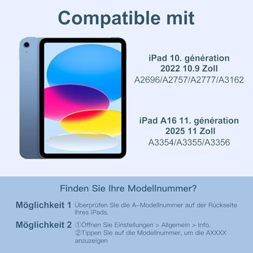 Husă cu Tastatură Bluetooth pentru iPad 10 Gen / iPad 11 A16 – Albastru - imagine 2