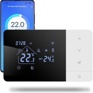 Termostat WiFi BEOK W506, negru, pentru centrală pe gaz, Tuya Smart, Alexa și Google Home, 3A
