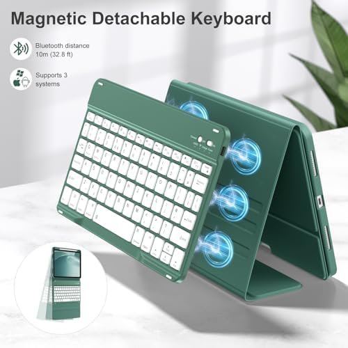 Husă cu Tastatură Bluetooth pentru iPad 10 Gen / iPad 11 A16 – Verde PineGreen - imagine 5