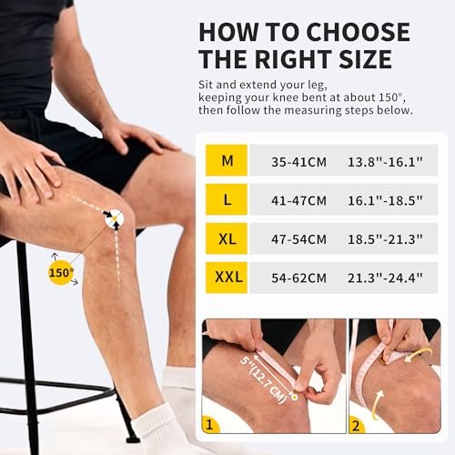 Genunchiere CAMBIVO pentru sport și fitness – cu stabilizatoare laterale și suport pentru rotulă, XL, set 2 bucăți - imagine 2