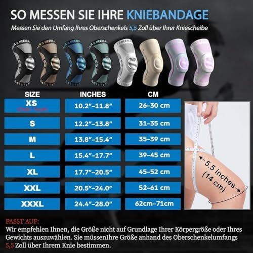 Genunchieră NEENCA cu compresie, suport pentru rotulă și stabilizatoare laterale – XL, negru - imagine 5