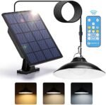 Aigostar Lampă Suspendată Solară cu Telecomandă – 500 lm, 5000 mAh, 3 Culori de Lumină, IP65