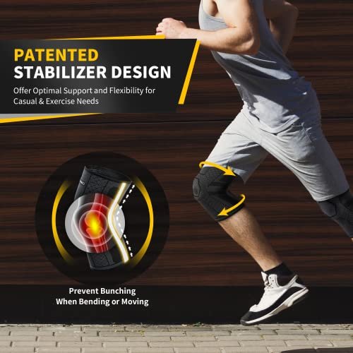 Genunchiere CAMBIVO pentru sport și fitness – cu stabilizatoare laterale și suport pentru rotulă, XL, set 2 bucăți - imagine 5