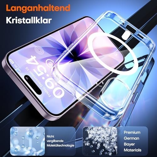 Husă TAURI pentru iPhone 17 6,3", transparentă, MagSafe, cu folie de sticlă inclusă - imagine 5